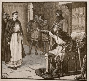 Der Abt von Arbroath vor König Edward I. von English School