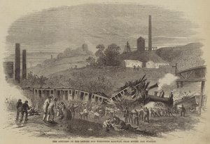 Der Unfall auf der Oxford und Worcester Railway, in der Nähe der Round Oak Station von English School