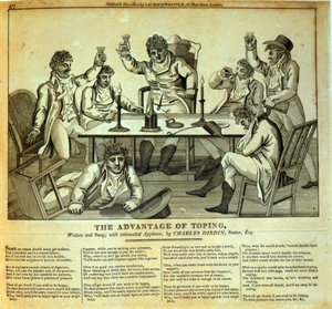 Der Vorteil des Trinkens, geschrieben und gesungen von Charles Dibdin (1745-1814), veröffentlicht von Laurie & Whittle, 1807 von English School