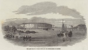 Die Åland-Inseln, Bomarsund und die Befestigungen von Scarpans (Gravur) von English School
