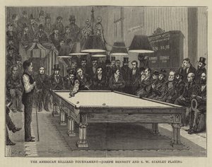 Das amerikanische Billardturnier, Joseph Bennett und S W Stanley beim Spielen von English School
