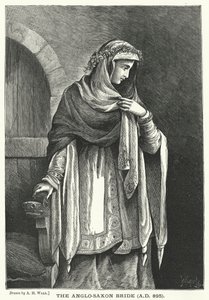 Die angelsächsische Braut, AD 895 (Stich) von English School