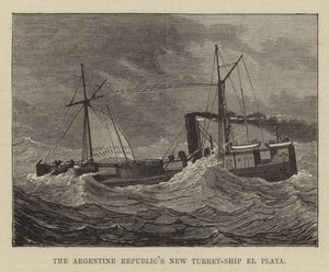 Das neue Turmschiff der Argentinischen Republik, El Plata (Gravur) von English School
