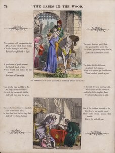 Die Kinder im Wald (farbige Gravur) von English School