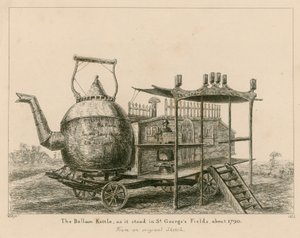 Der Ballonkessel, wie er um 1790 in St. Georges Fields, London, stand von English School