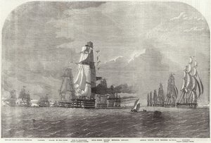 Die Baltische Flotte auf dem Weg zu den Dover-Straßen von English School