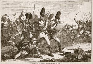 Die Schlacht von Arass: die Grenadiere in der Defensive, Illustration aus Cassells Illustrierter Geschichte Indiens von James Grant, veröffentlicht 1879 von English School