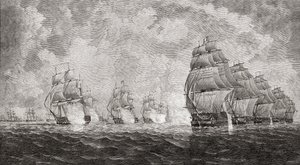 Die Schlacht von Pulo Aura, 1804, aus 
