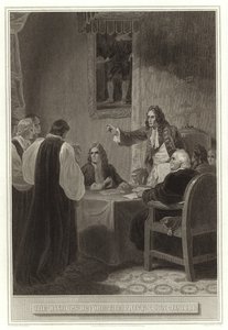 Die Bischöfe vor dem Geheimen Rat 1688 von English School