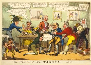 Der Segen neuer Steuern!!!, ca. 1819 von English School