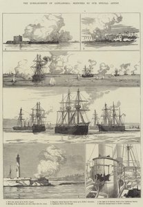 Die Bombardierung von Alexandria (Stich) von English School