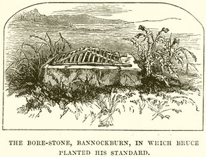 Der Bore-Stein, Bannockburn, in dem Bruce seine Standarte pflanzte von English School
