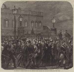 Der Bahnhof von Brighton am Samstagabend vor der Freiwilligenparade (Stich) von English School