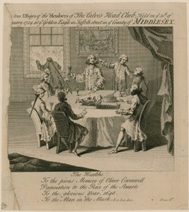 Der Calves Head Club, abgehalten am 30. Januar 1734 im Golden Eagle in der Suffolk Street von English School