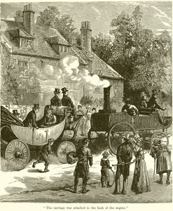 Der Wagen war an das Ende der Lokomotive angehängt von English School