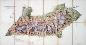 Die Kette des Mont Blanc, aus einer tatsächlichen Vermessung im Jahr 1863 von A. Adams Reilly, veröffentlicht in A Record of Mountain Adventure and Scientific Observation for the Alpine Club, 1865 von English School