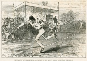 Das Champion-Rasen-Tennismatch: Herr Hartley gewinnt zum zweiten Mal den Pokal von English School