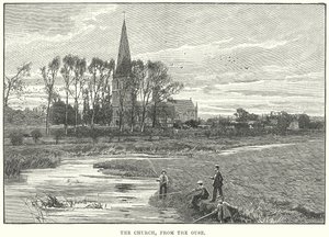 Die Kirche, von der Ouse aus (Gravur) von English School