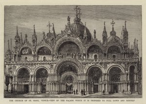 Die Kirche von St. Markus, Venedig, Ansicht der Fassade, die abgerissen und neu aufgebaut werden soll