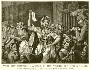 Die Stadt-Sänger: Eine Szene in den Wilkes und Liberty Unruhen von English School