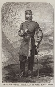 Der Bürgerkrieg in Amerika, Oberst des 4. Regiments der Europäischen Brigade der Konföderierten Armee (Stich) von English School