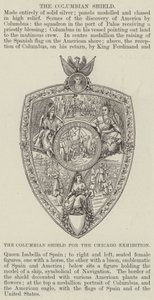 Das Kolumbianische Schild für die Ausstellung in Chicago (Gravur) von English School