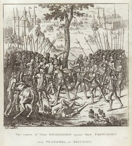 Der Kampf von dreißig Engländern gegen dreißig Franzosen, nahe Ploermel in der Bretagne von English School