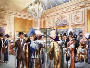 Die Krönungstiara-Ausstellung, April 1911, bei Cartier von English School