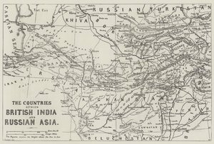 Die Länder zwischen Britisch-Indien und Russisch-Asien (Gravur) von English School