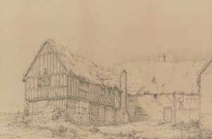 The Court Lodge in East Farleigh, nahe Maidstone, ca. 1874 (Bleistift) von English School