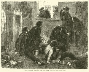 Der Kronprinz von Preußen auf Inspektionsrunde, November 1870 von English School