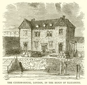 Das Zollhaus, London, zur Zeit von Elisabeth I. von English School