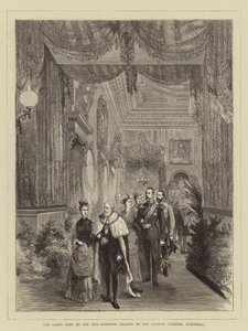 Der Besuch des Zaren in der Stadt, Korridor zum Ratssaal, Guildhall (Stich) von English School