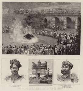 Der Tod von HH Maharajah Holkar von Indore (Gravur) von English School