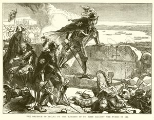Die Verteidigung von Malta durch die Ritter des Johanniterordens gegen die Türken im Jahr 1565 von English School