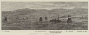 Die Zerstörung eines Leuchtturms in Belfast Lough von English School