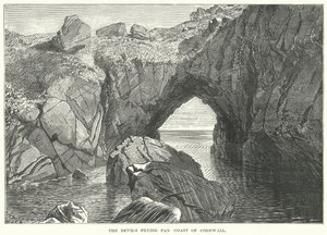 Die Teufelspfanne Küste von Cornwall (Gravur)
