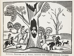 Das bedrängte Kind im Wald oder Der grausame Onkel, Illustration aus Chap-books des achtzehnten Jahrhunderts von John Ashton, veröffentlicht 1882 von English School