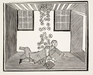 Das Erbe des Betrunkenen, Illustration aus Chap-books des achtzehnten Jahrhunderts von John Ashton, veröffentlicht 1882 von English School