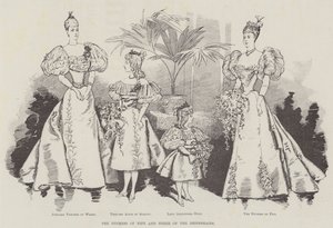 Die Herzogin von Fife und drei der Brautjungfern (Gravur) von English School