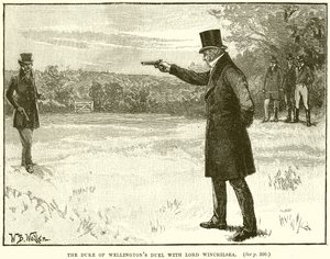 Das Duell des Herzogs von Wellington mit Lord Winchilsea von English School