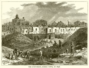 Die Staubhaufen, Somers Town, im Jahr 1836 von English School