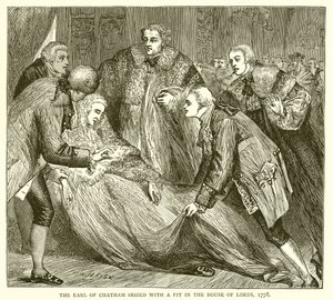 Der Earl of Chatham erleidet einen Anfall im House of Lords, 1778 von English School