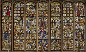 Ostfenster mit bemerkenswerter Sammlung von Tafeln von English School