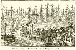 Die Einschiffung von Wilhelm von Oranien in Helvoetsluys nach Torbay von English School