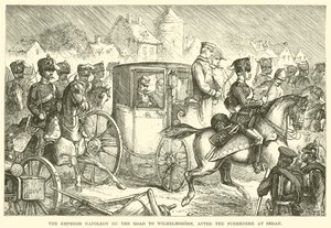 Der Kaiser Napoleon auf dem Weg nach Wilhelmshöhe, nach der Kapitulation von Sedan (Stich) von English School