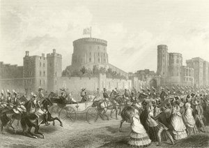 Der Kaiser und die Kaiserin der Franzosen im Schloss Windsor von English School