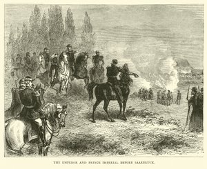 Der Kaiser und der Prinz Imperial vor Saarbrücken, August 1870 von English School