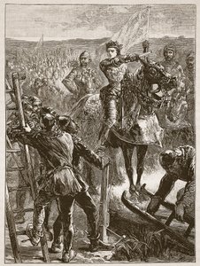Die Engländer vor Harfleur, Illustration aus Cassells Illustrierter Geschichte Englands