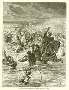 Die Engländer überqueren die Somme, 1346 von English School